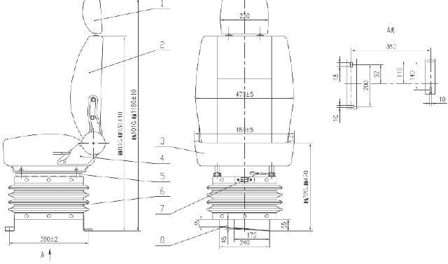 QJ-S2型可調空氣懸浮減震座椅-2